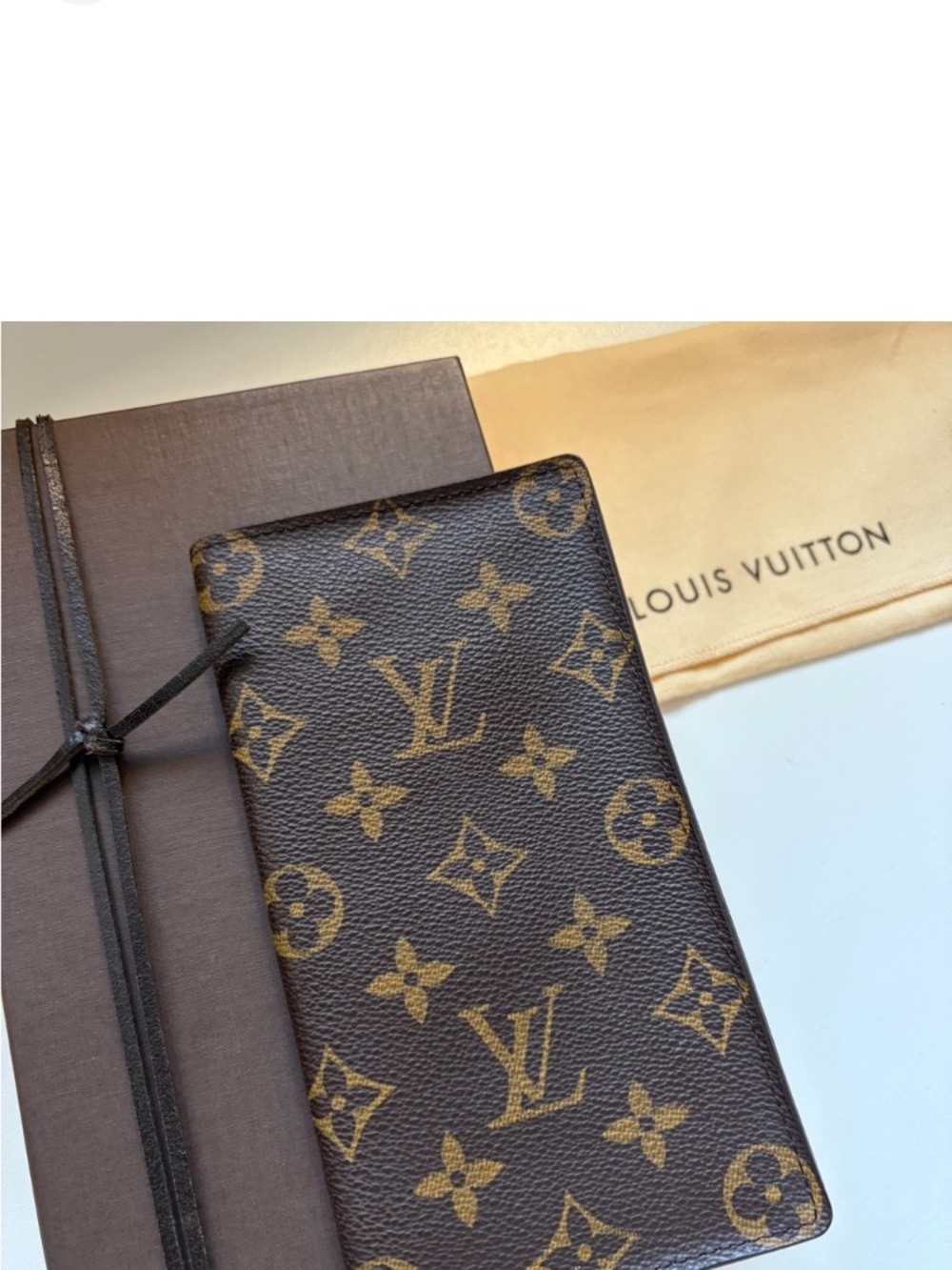Louis Vuitton Monogram Canvas Card Holder in Brown and Gold